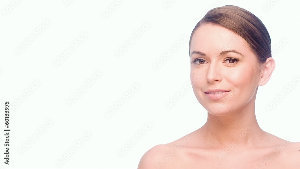 Adorable Gril Turns Her Head Right and Looking at Copyspace Adorable Gril Turns Her Head Right and Looking at Copyspace