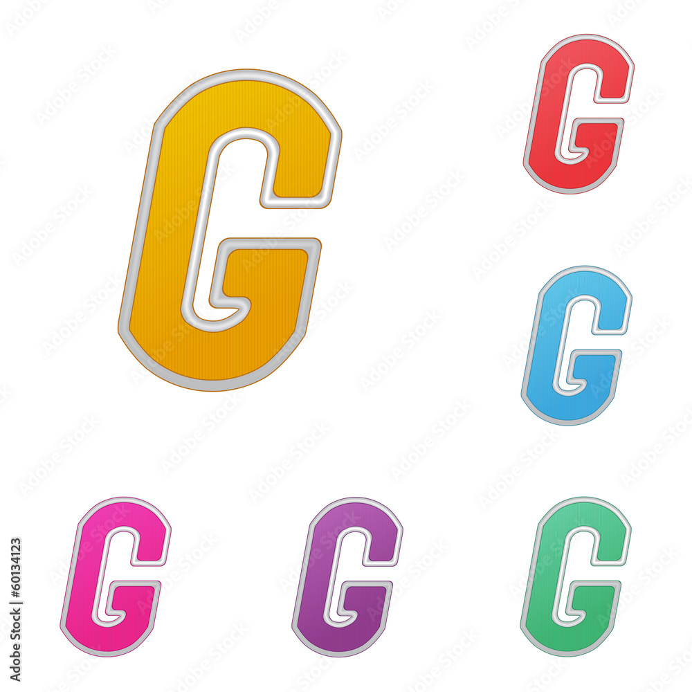 Letter G, set of colour variants, on a white background. Vector Letter G, set of colour variants, on a white background. Vector