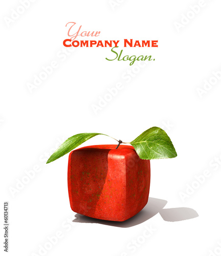 Cubic red apple