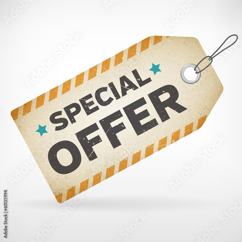 Realistic paper special offer label