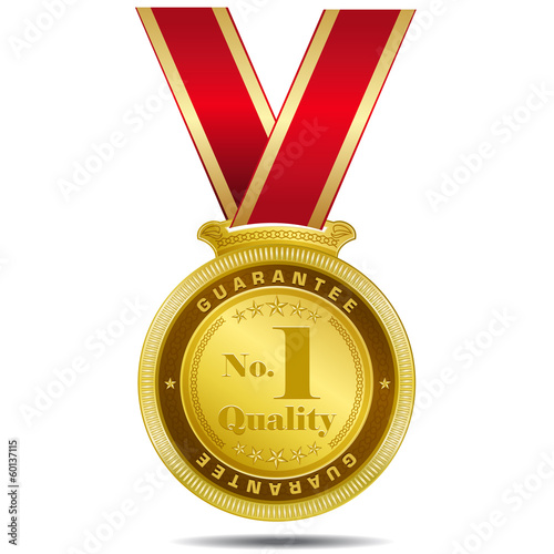 No 1 Quality  Gold Medal Vector Design