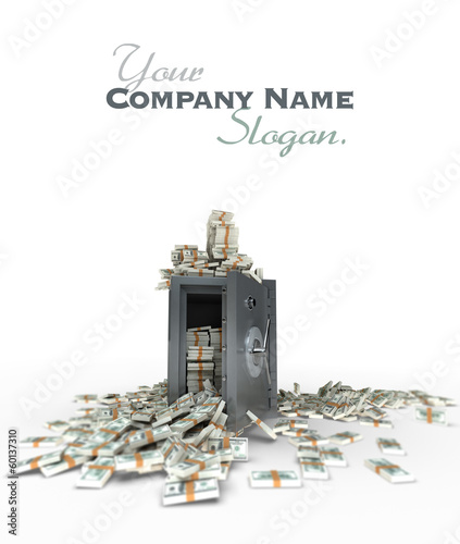 Safe full of 100 dollar notes