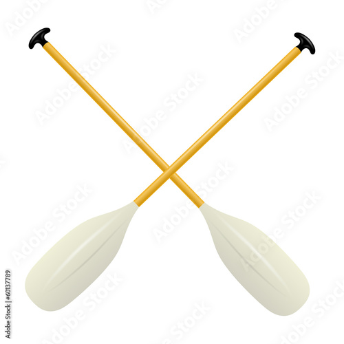 Two oars for canoe