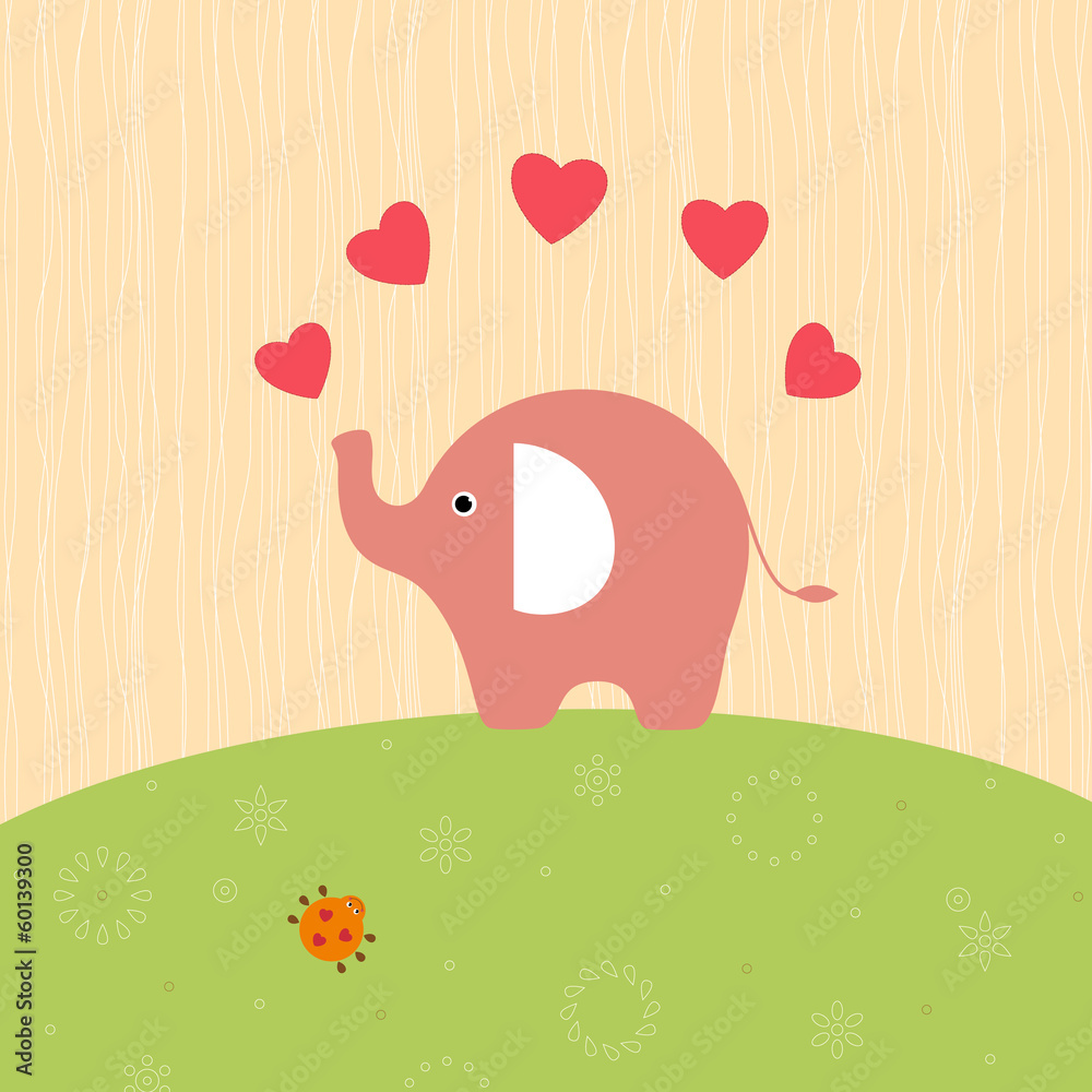 Elephant with Hearts