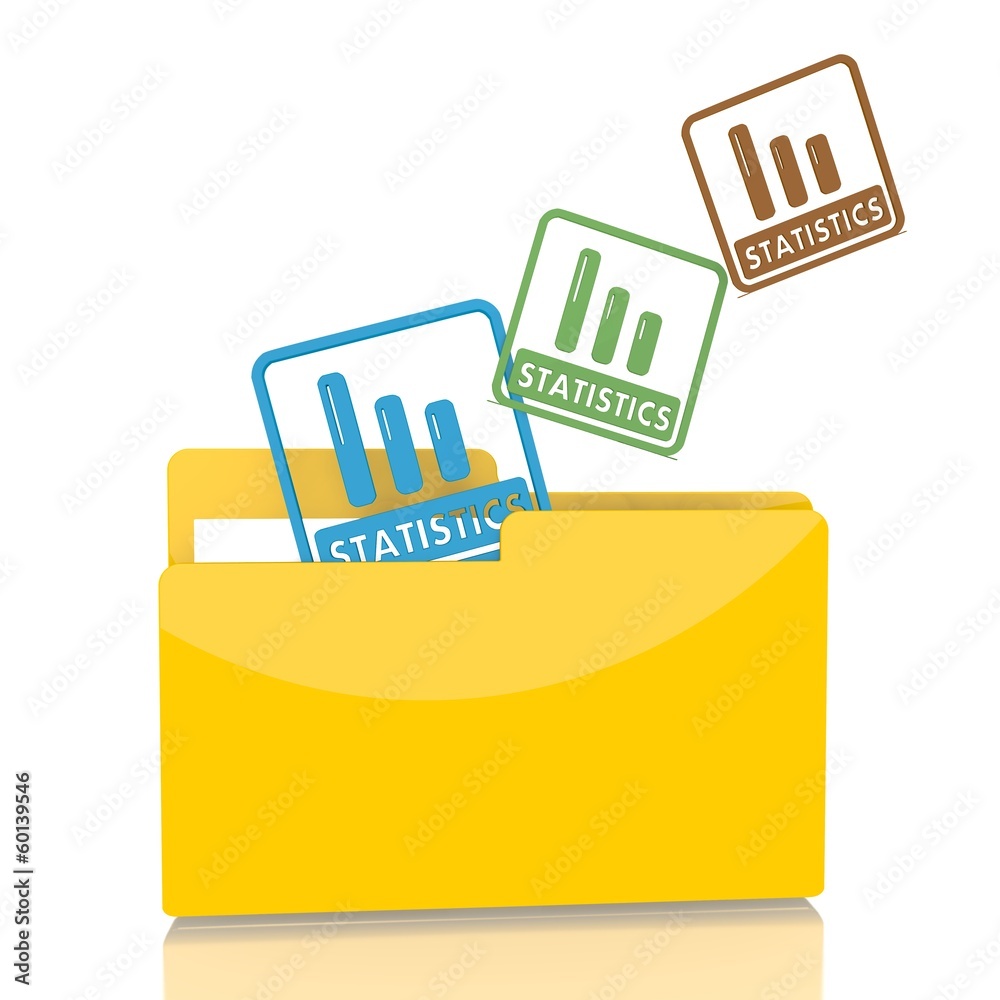 file folder with three statistics symbol file folder with three statistics symbol