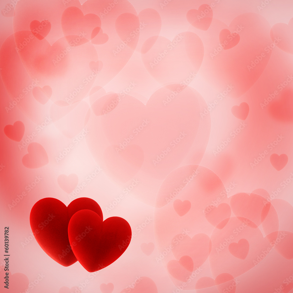 valentine's day background with red hearts