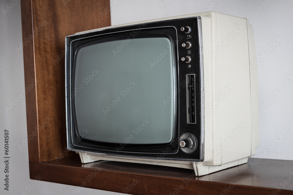 Vintage television on a shelf