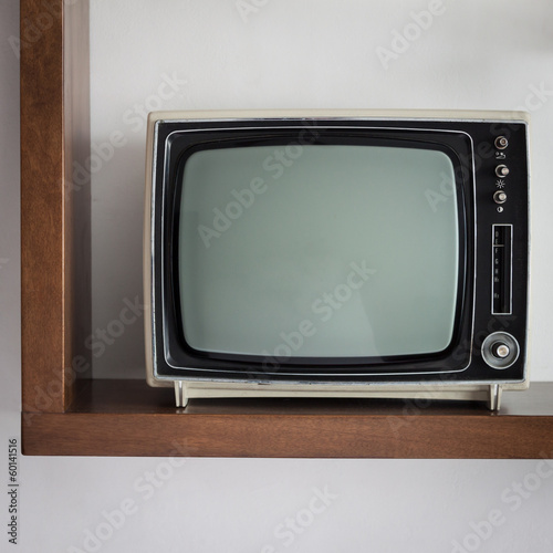 Vintage television on a shelf