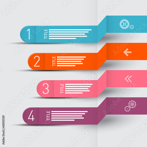 Vector Paper Progress Steps for Tutorial, Infographics Layout