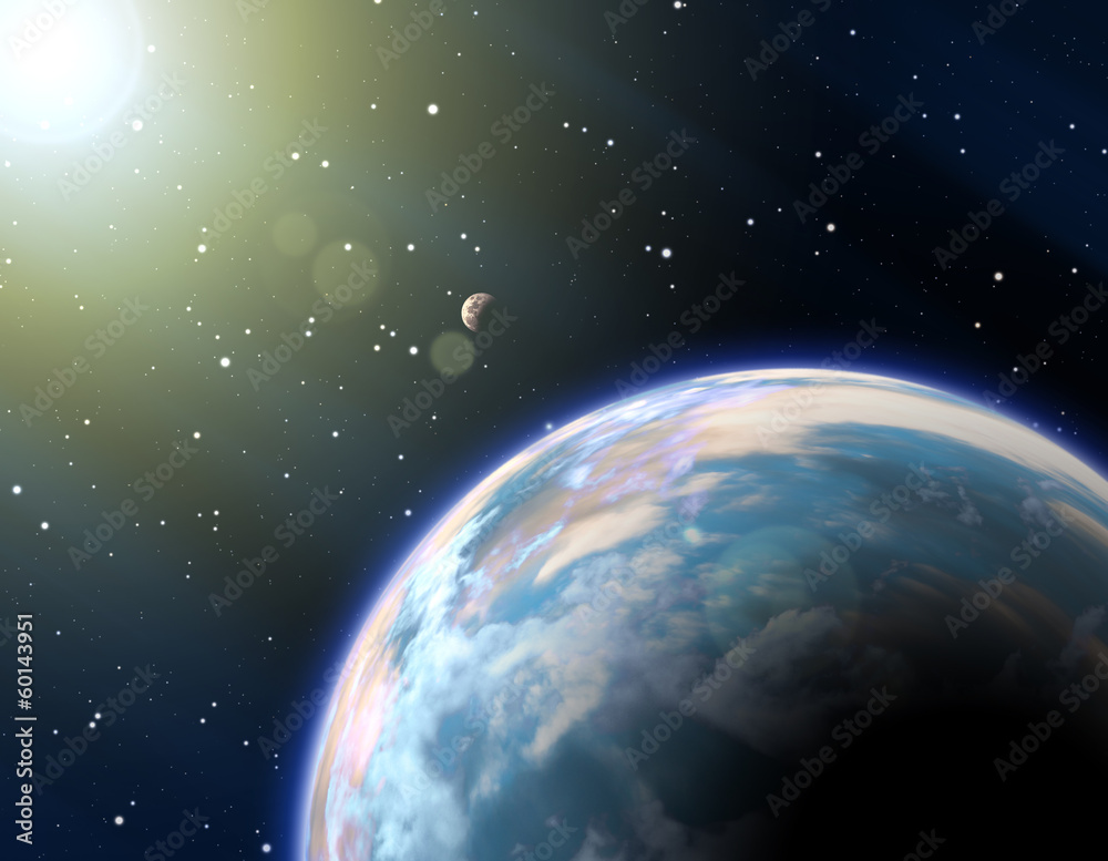 Obraz premium Earth and Sun.All art elements made by me