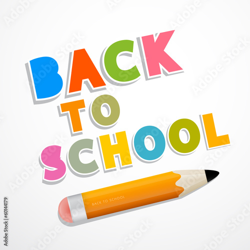Colorful Vector Back to School Background with Pencil