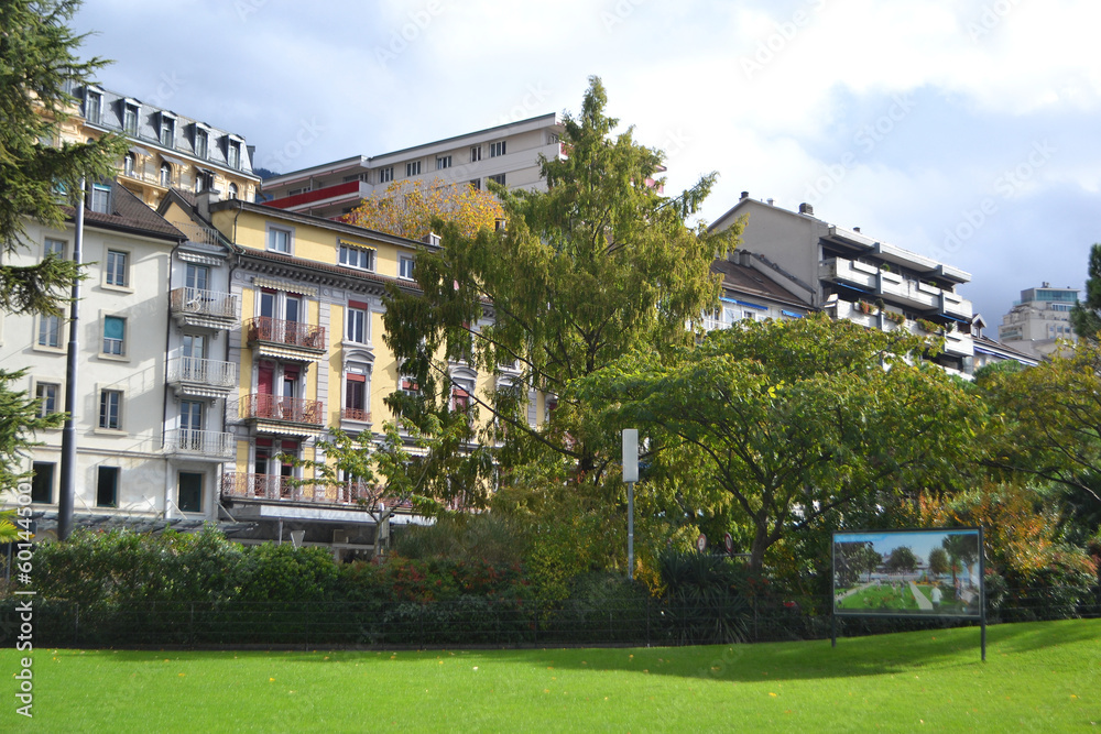 Buildings on the embankment of Montreux