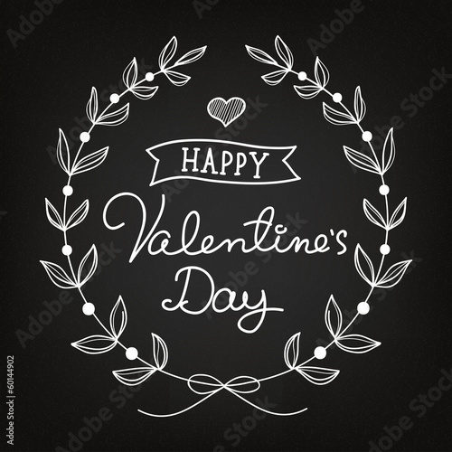 chalk art Valentine's Day card
