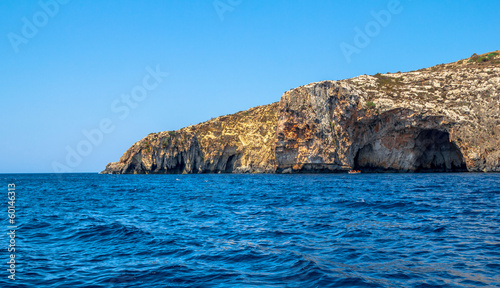 Blue Grotto caverns in the Malta coastline