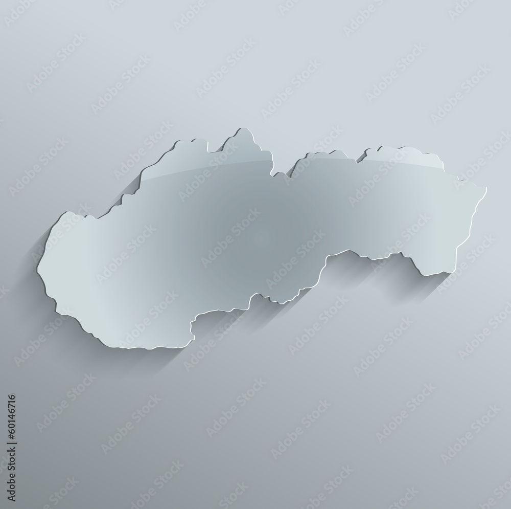 Slovakia map flag glass card paper 3D