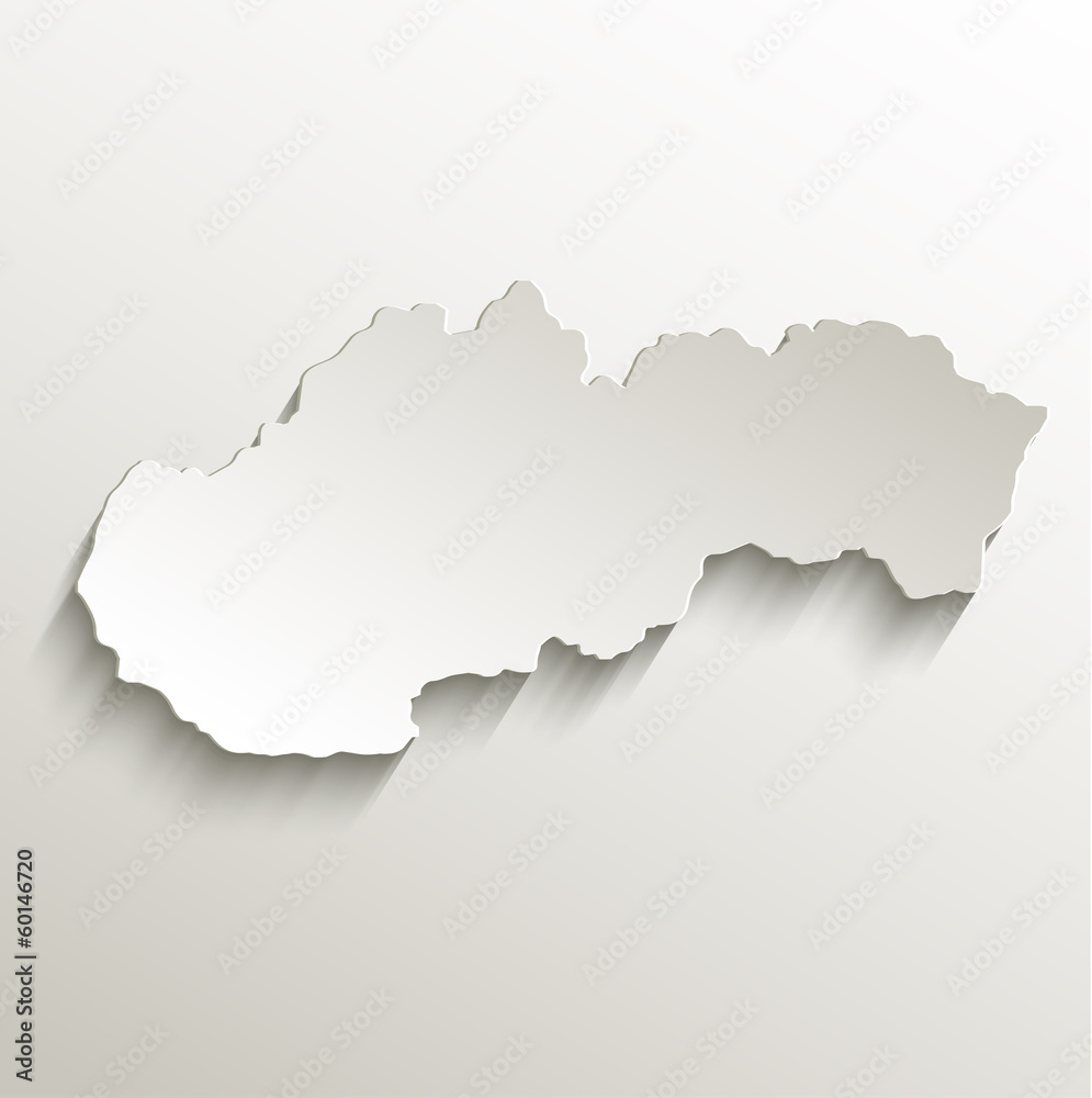 Fototapeta premium Slovakia map card paper 3D natural