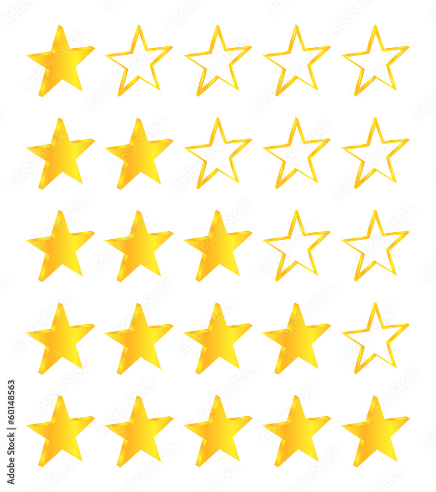 Five Stars Golden Stars Set Five Stars Golden Stars Set