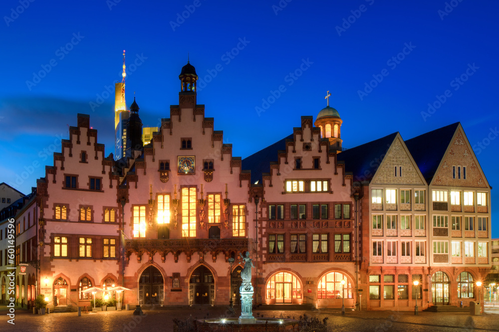 Town Hall of Frankfurt at twilight