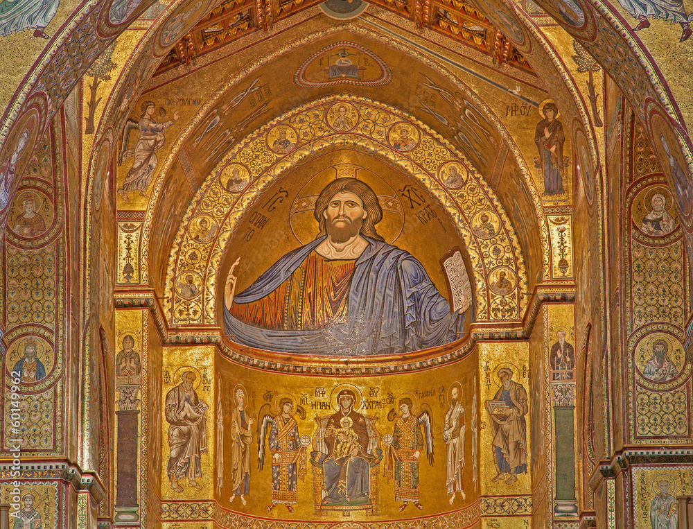 Palermo - Christ in main apse of Monreale cathedral.