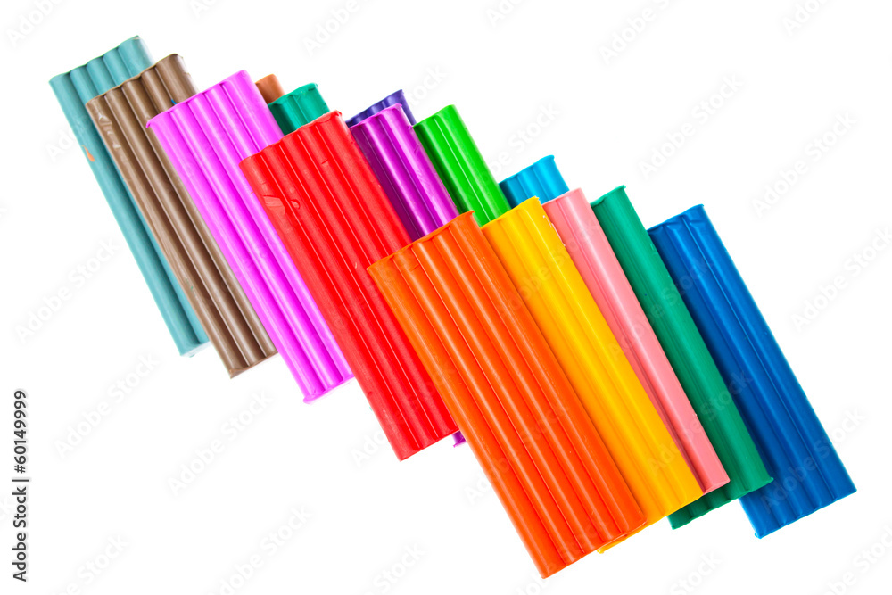 colored plasticine isolated on the white background colored plasticine isolated on the white background