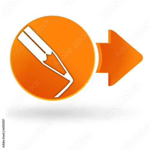 Canvastavla crayon sur symbole web orange