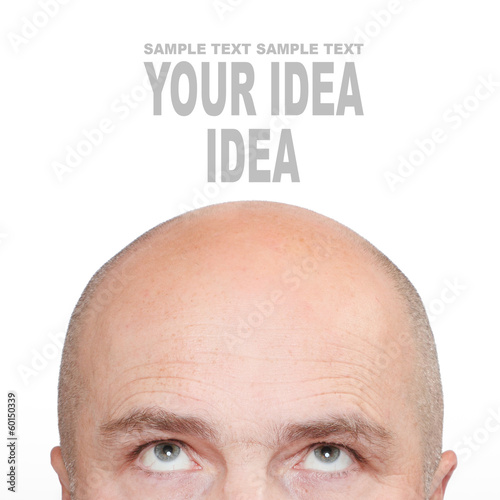 Hairless men's head with space for your text.