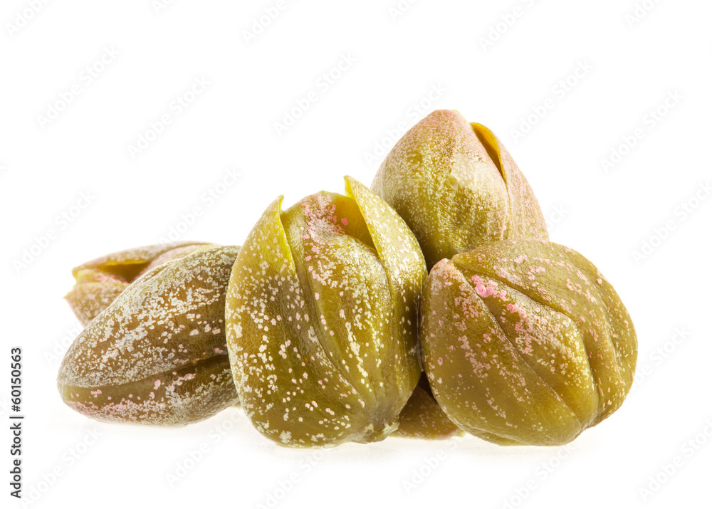 Capers isolated on white background