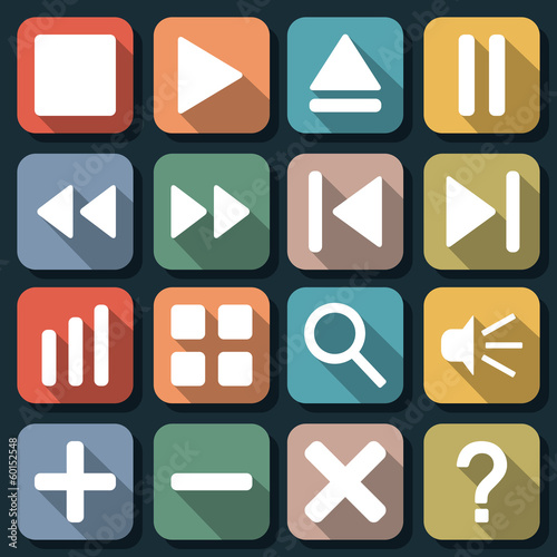 Flat web icons vector set 2