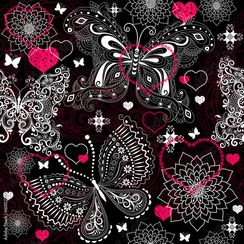 Seamless valentine lacy pattern