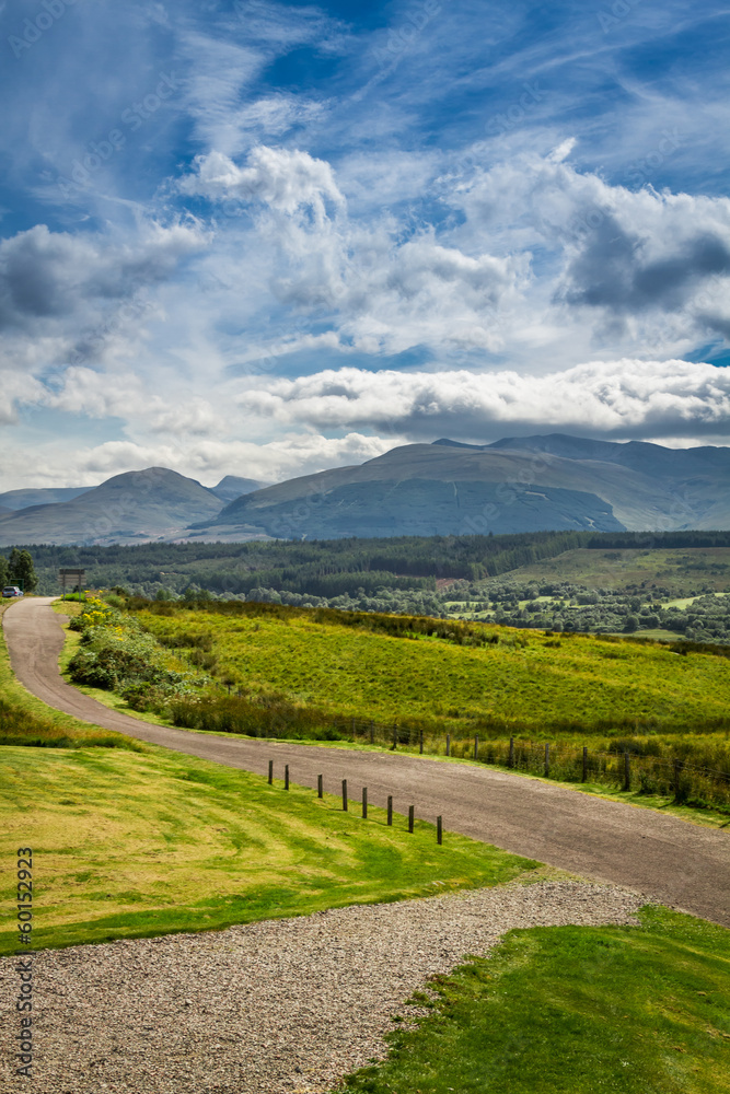 Beautiful views of the Scottish highlands in summer