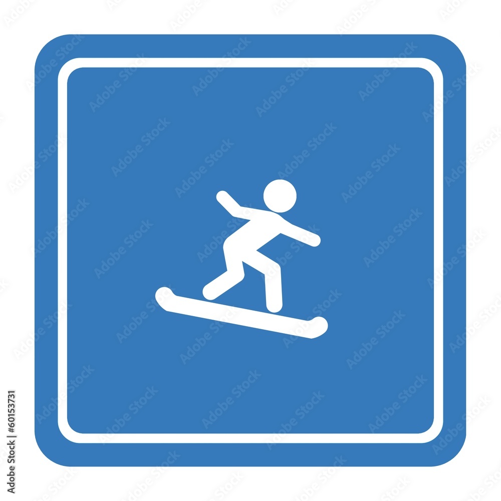 Snowboardeur dans un panneau Snowboardeur dans un panneau