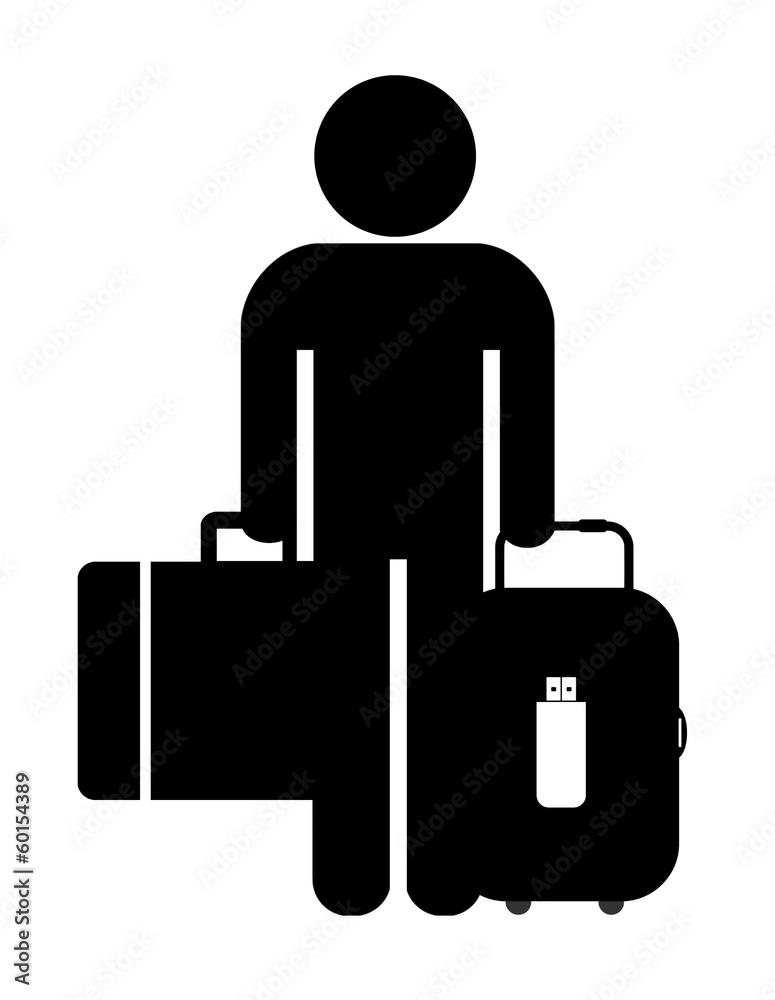 Clé USB dans une valise de touriste Clé USB dans une valise de touriste