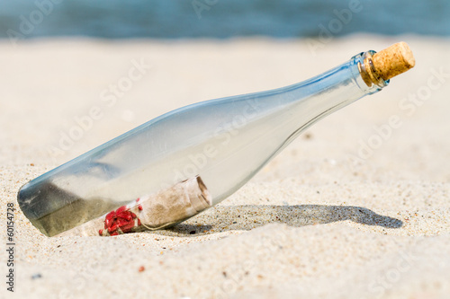Message in a bottle on the beach