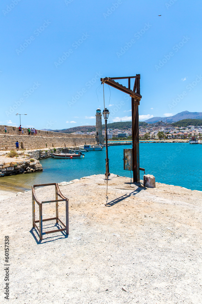 Old  venetian harbor in Rethymno, Crete, Greece