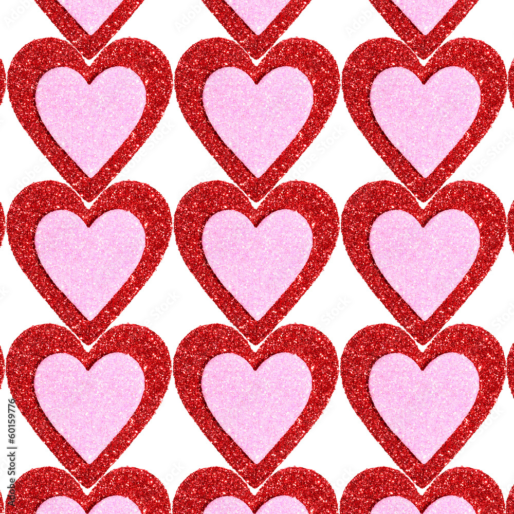 Glitter Red and Pink Hearts. Background. Valentines Day