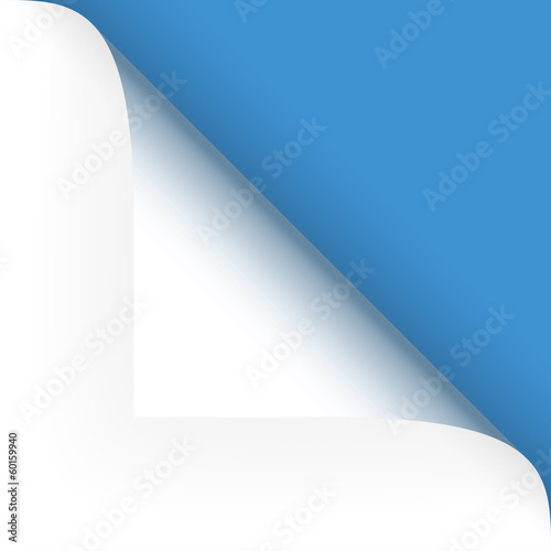 Papier - Ecke oben blau