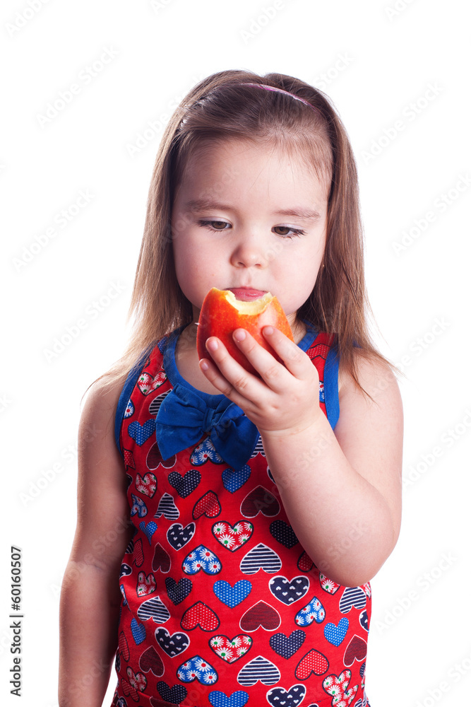 little girl and an apple little girl and an apple