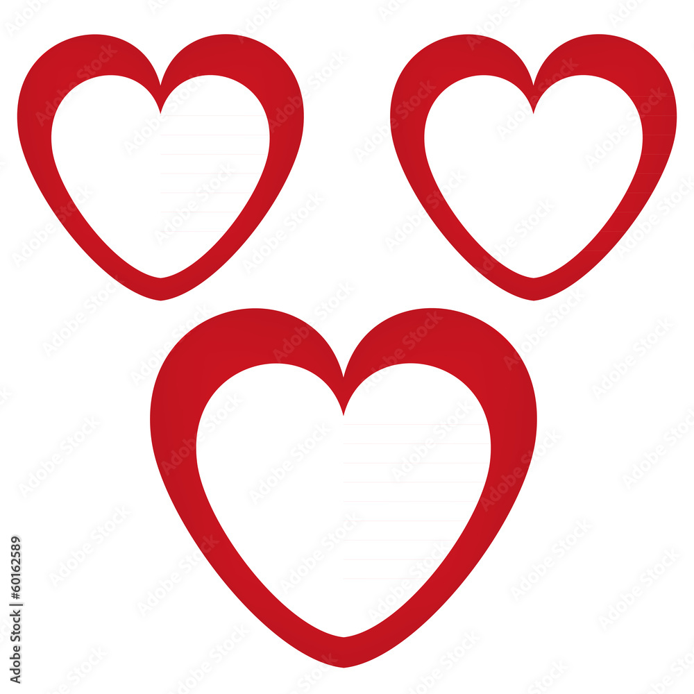 three banners in the shape of heart three banners in the shape of heart