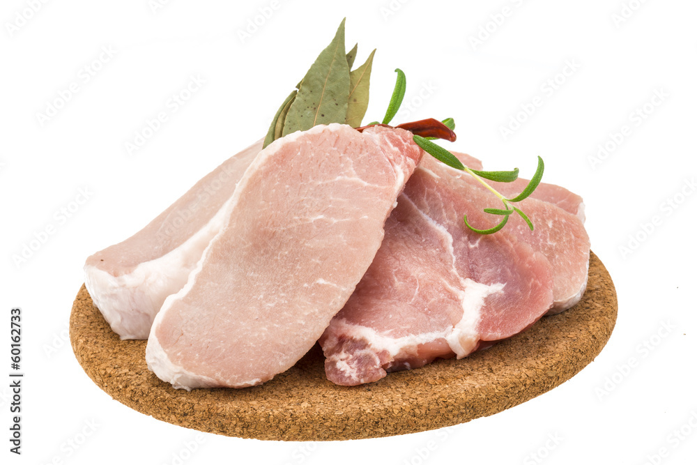 Raw pork steak Raw pork steak