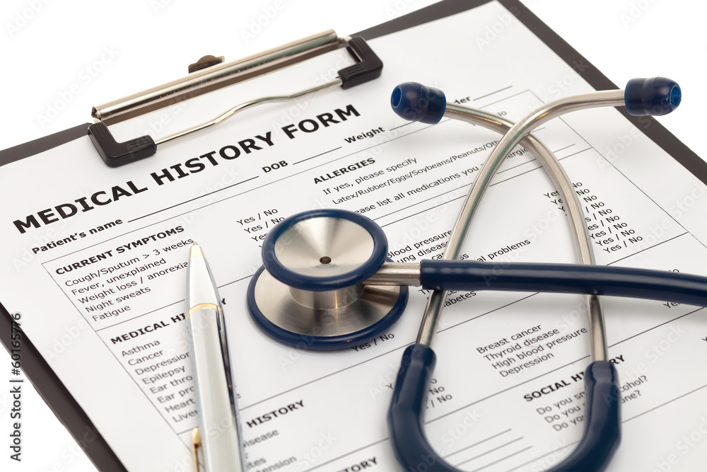 Patient medical history document Patient medical history document