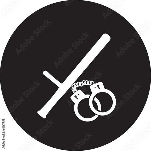 Vector illustration of isolated modern police icon.