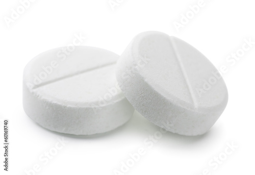 Pair of white pills photo
