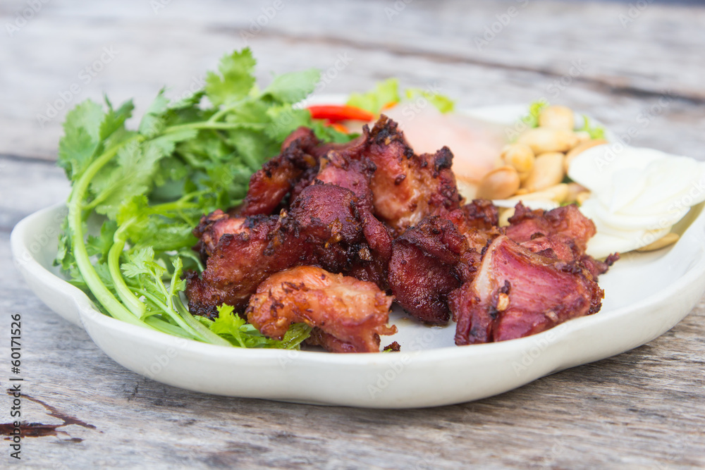 Fried sour ribs pork