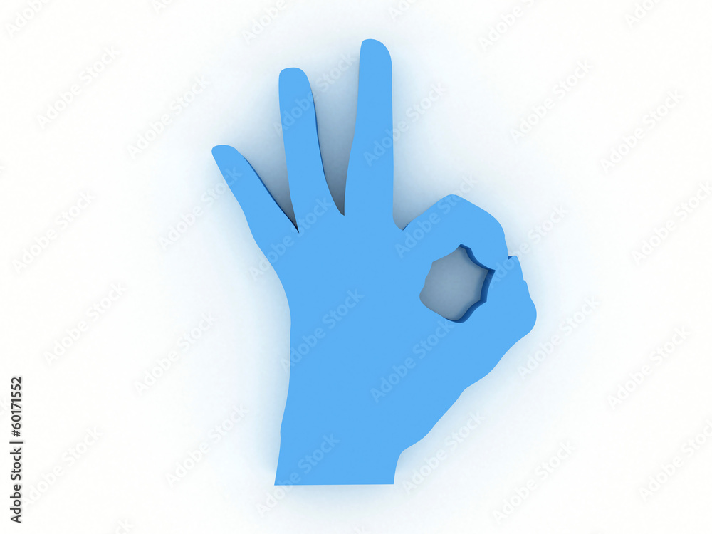 3d hand OK sign isolated on white background 3d hand OK sign isolated on white background