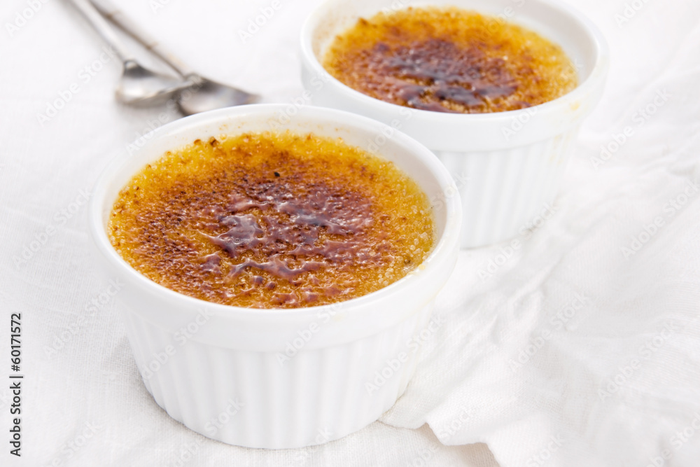 French dessert - cream brulee, burnt cream French dessert - cream brulee, burnt cream