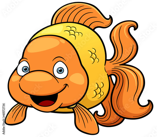 Vector illustration of goldfish cartoon