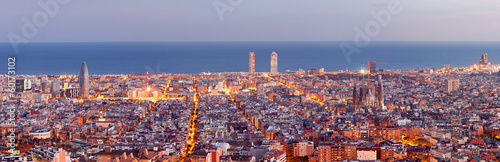 Barcelona skyline panorama at the Blue Hour #60173102