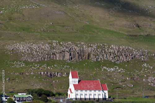 Wooden church of Tvøroyri, Faroe Islands photo
