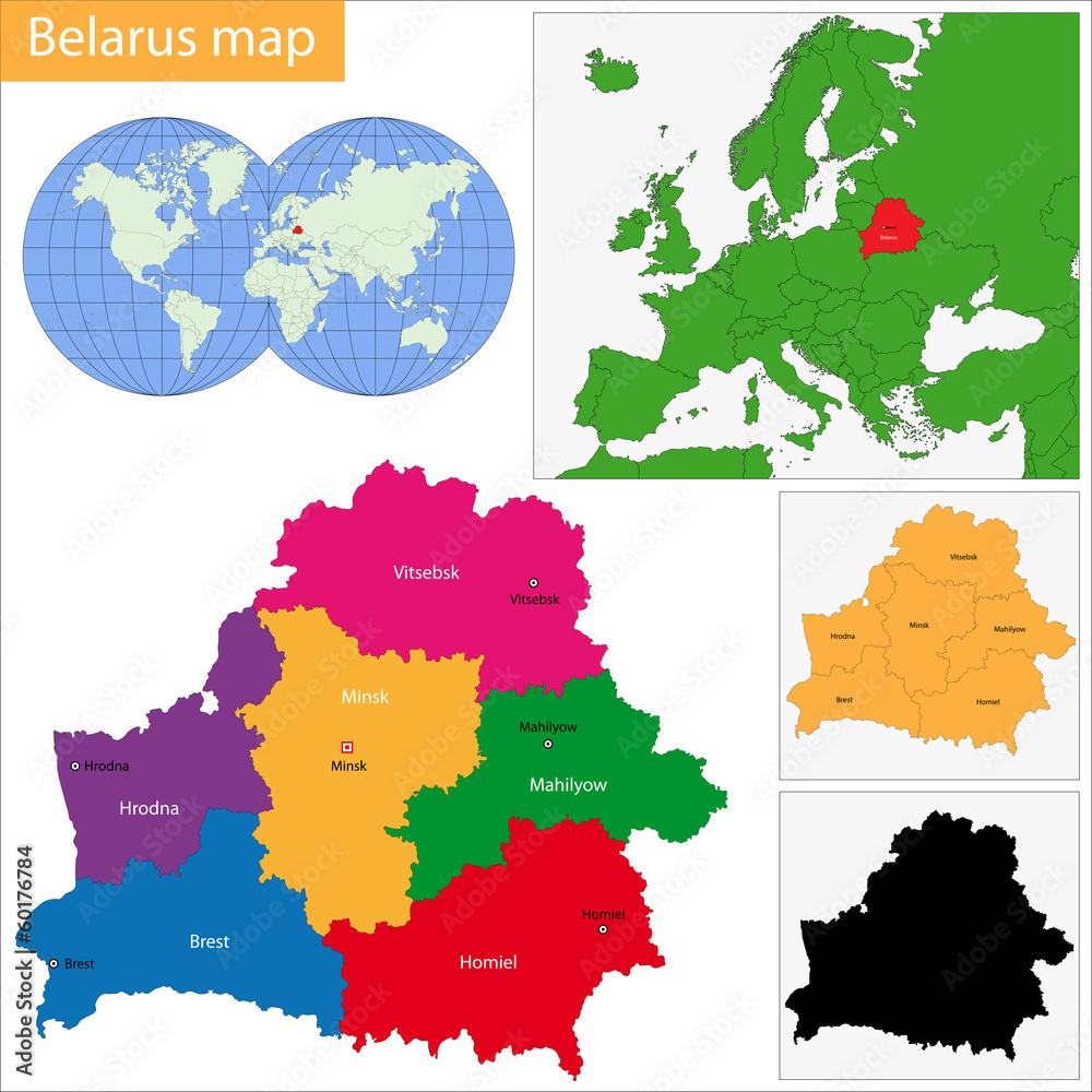 Obraz premium Belarus map