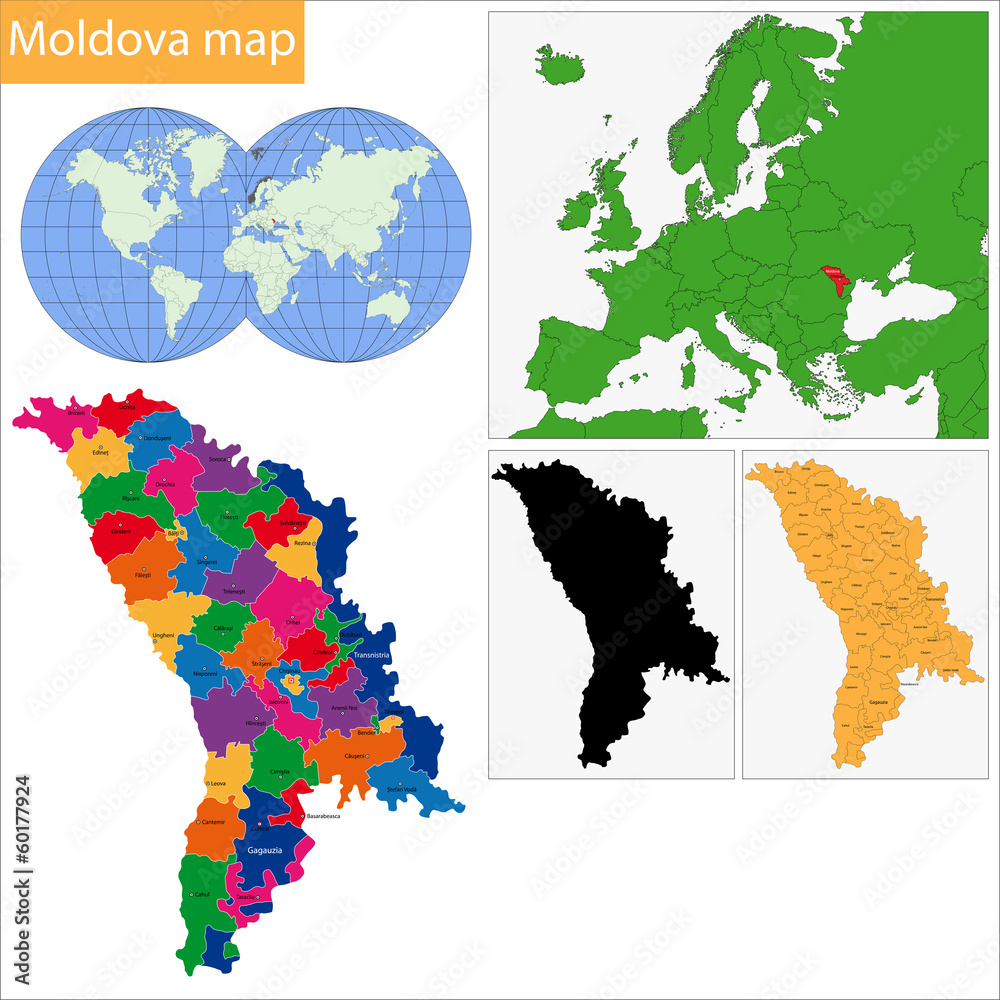 Obraz premium Moldova map